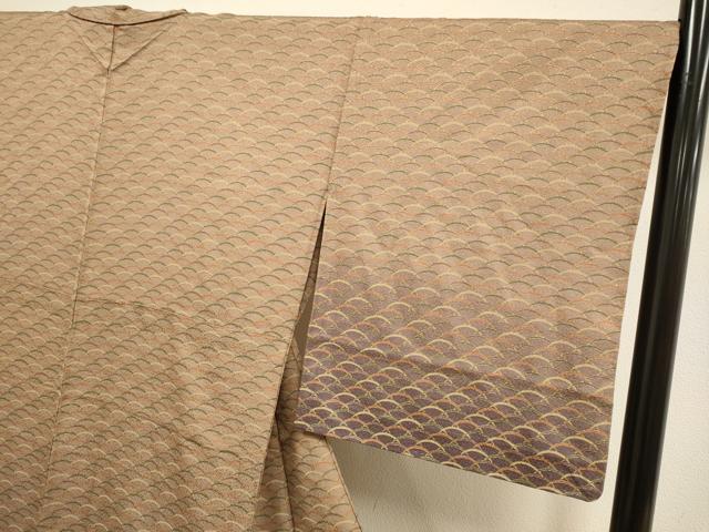 平和屋着物▽訪問着　単衣　芝文　暈し染め　金彩　正絹　逸品　DABH4953du