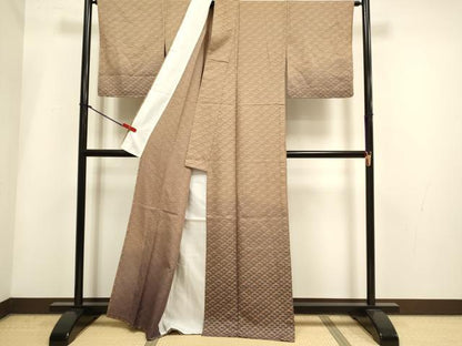 平和屋着物▽訪問着　単衣　芝文　暈し染め　金彩　正絹　逸品　DABH4953du