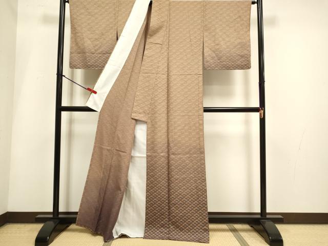 平和屋着物▽訪問着　単衣　芝文　暈し染め　金彩　正絹　逸品　DABH4953du
