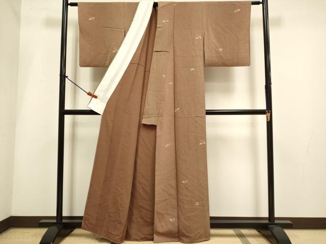 平和屋着物▽上質な小紋　単衣　南天文　金銀彩　正絹　逸品　DABH4954du