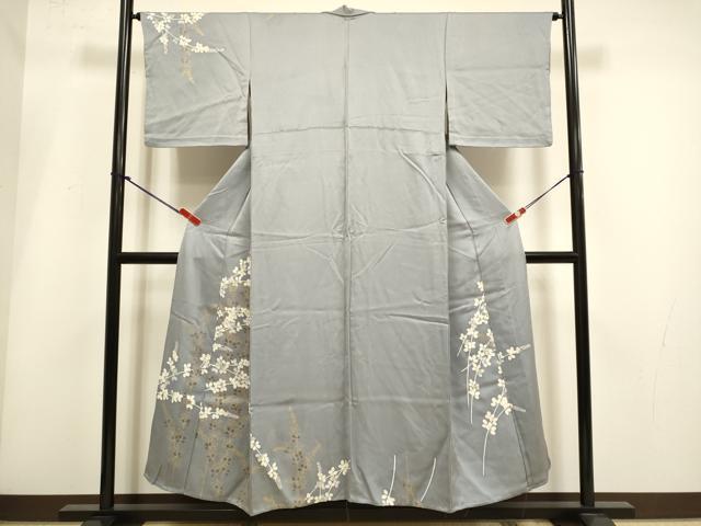 平和屋着物▽訪問着　単衣　萩文　金彩　正絹　逸品　DABH4957du