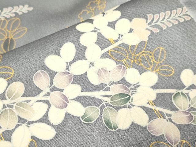 平和屋着物▽訪問着　単衣　萩文　金彩　正絹　逸品　DABH4957du