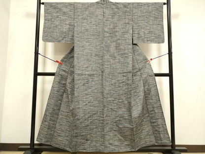 平和屋着物▽上質な紬　単衣　霞文　正絹　逸品　DABH4959du