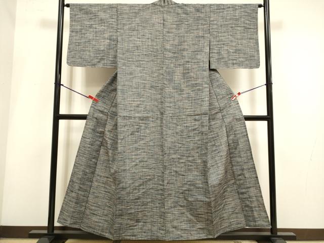 平和屋着物▽上質な紬　単衣　霞文　正絹　逸品　DABH4959du
