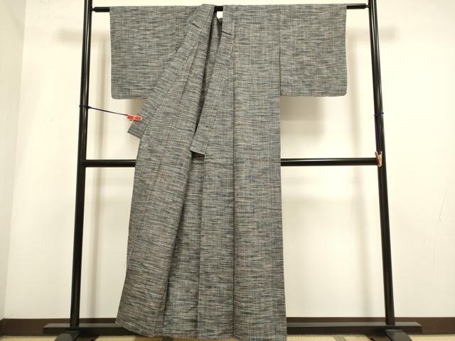 平和屋着物▽上質な紬　単衣　霞文　正絹　逸品　DABH4959du