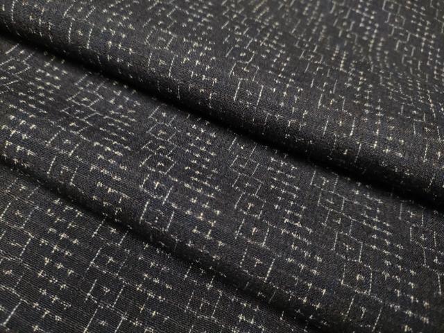 平和屋着物▽上質なお召　単衣　亀甲文　正絹　逸品　DABH4961du