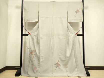 平和屋着物▽中国三大刺繍　相良刺繍　総刺繍　訪問着　単衣　辻が花　暈し染め　ロング丈　正絹　逸品　DABH4965du