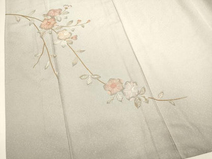 平和屋着物▽中国三大刺繍　相良刺繍　総刺繍　訪問着　単衣　辻が花　暈し染め　ロング丈　正絹　逸品　DABH4965du