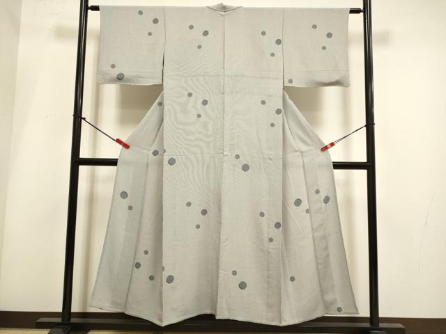 平和屋着物▽上質な小紋　単衣　雪輪文　正絹　逸品　DABH4966du
