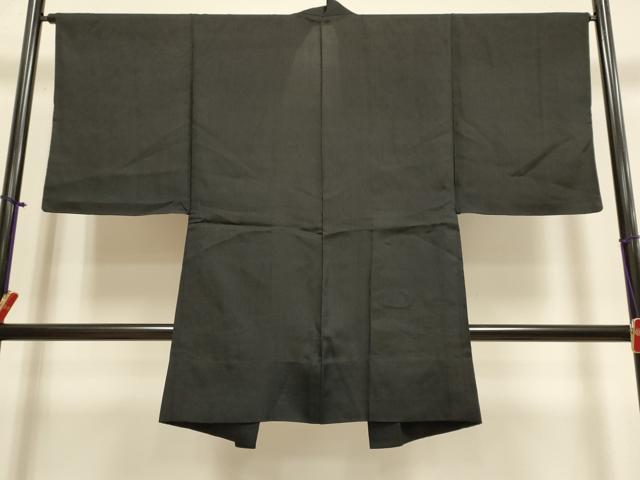 平和屋着物▽男性　羽織　スリーシーズン　春夏秋　塵除け　黒地　正絹　逸品　DABH4970du