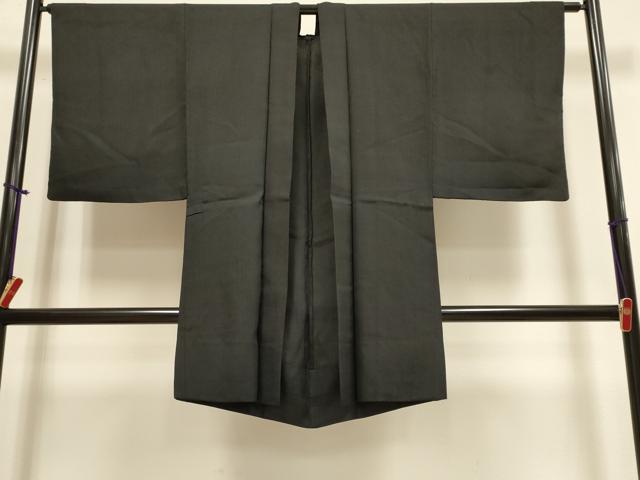 平和屋着物▽男性　羽織　スリーシーズン　春夏秋　塵除け　黒地　正絹　逸品　DABH4970du