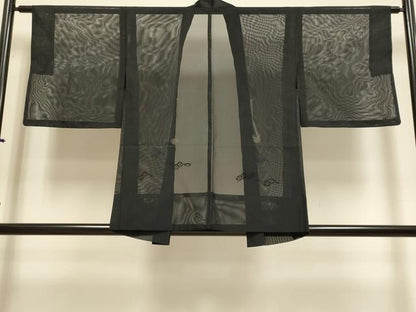 平和屋着物▽羽織　スリーシーズン　春夏秋　塵除け　菱文　黒地　DABH4971du
