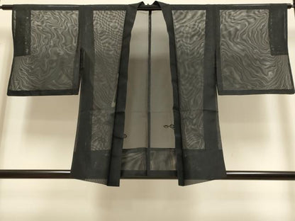 平和屋着物▽羽織　スリーシーズン　春夏秋　塵除け　菱文　黒地　DABH4971du