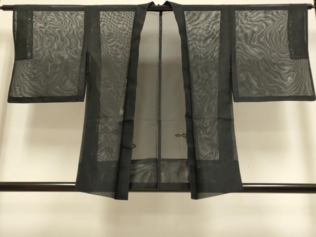 平和屋着物▽羽織　スリーシーズン　春夏秋　塵除け　菱文　黒地　DABH4971du