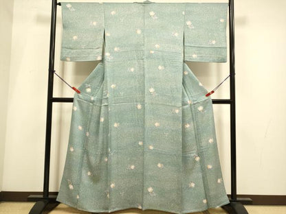 平和屋着物▽上質な小紋　単衣　辻が花　暈し染め　金彩　正絹　逸品　DABH4979du
