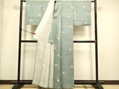 平和屋着物▽上質な小紋　単衣　辻が花　暈し染め　金彩　正絹　逸品　DABH4979du