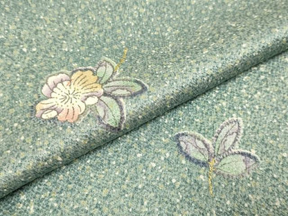 平和屋着物▽上質な小紋　単衣　辻が花　暈し染め　金彩　正絹　逸品　DABH4979du