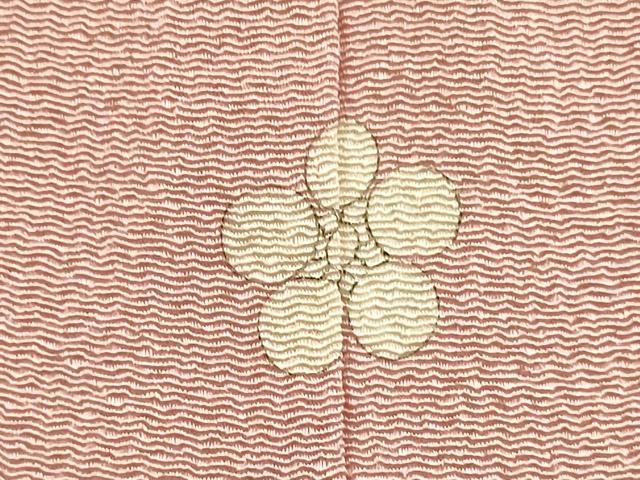 平和屋着物▽二代目清次郎　手描き　小紋　単衣　霞文　暈し染め　鬼しぼ縮緬　正絹　逸品　DABH4982du