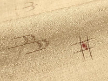 平和屋着物▽上質な紬　単衣　琉球絣文様　正絹　逸品　DABH4988du