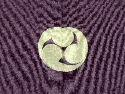 平和屋着物▽上質な色無地　単衣　濃い滅紫色　正絹　逸品　DABH4989du