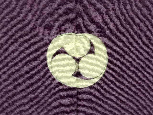 平和屋着物▽上質な色無地　単衣　濃い滅紫色　正絹　逸品　DABH4989du