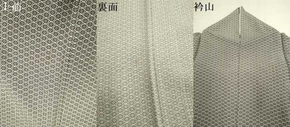 平和屋着物▽上質な小紋　単衣　麻の葉文様　正絹　逸品　DABH4993du