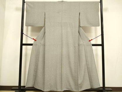平和屋着物▽上質な小紋　単衣　麻の葉文様　正絹　逸品　DABH4993du