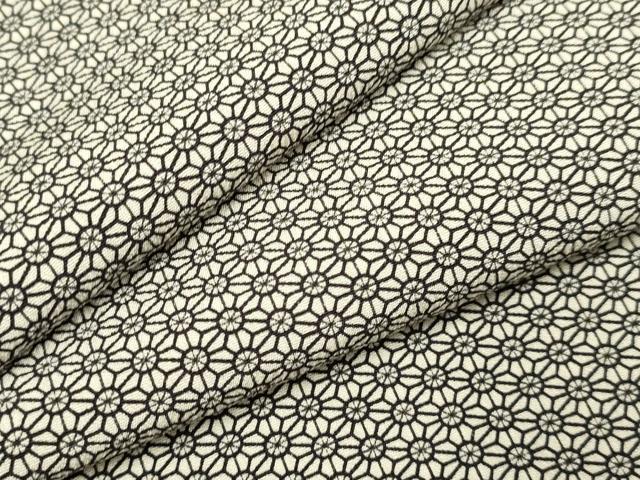 平和屋着物▽上質な小紋　単衣　麻の葉文様　正絹　逸品　DABH4993du