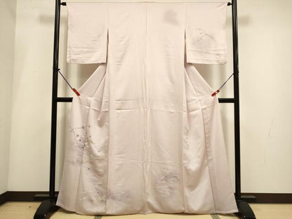 平和屋着物▽訪問着　単衣　流水鴛鴦文　暈し染め　金彩　正絹　逸品　DABH4998du