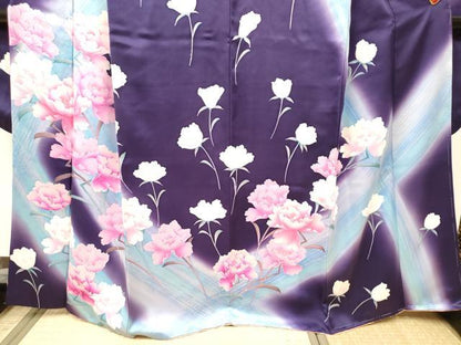 平和屋着物■豪華振袖　枝花文　暈し染め　正絹　逸品　DABH5003ea