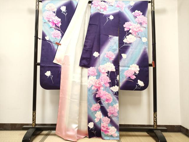 平和屋着物■豪華振袖　枝花文　暈し染め　正絹　逸品　DABH5003ea