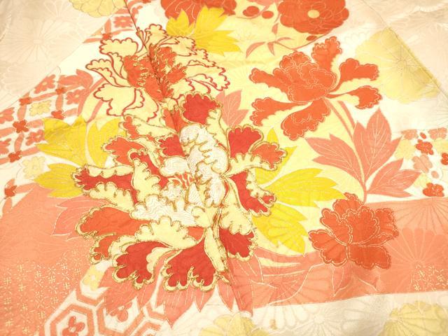 平和屋着物■豪華振袖　吉祥桐花丸文　暈し染め　金彩　正絹　逸品　DABH5009ea