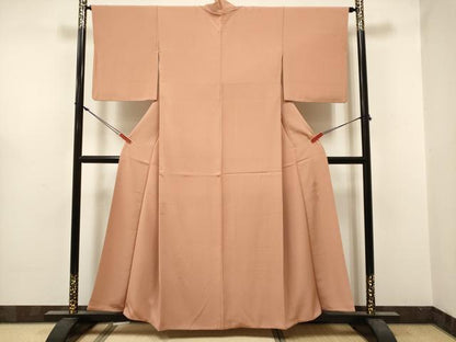 平和屋着物■上質な色無地　鬱金染め　ときがら茶色　正絹　逸品　DABH5020ea