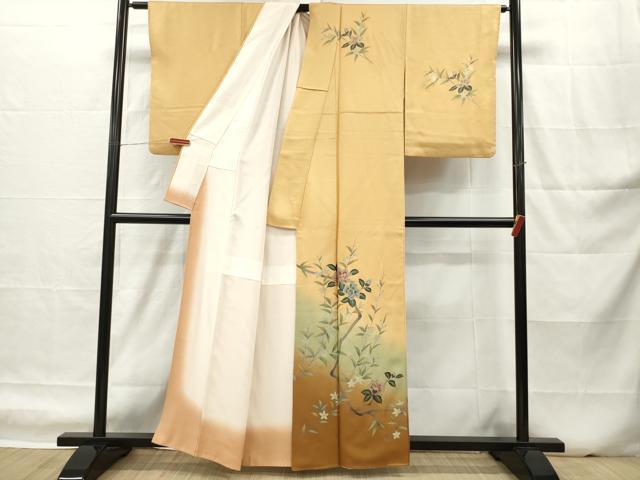 平和屋着物■訪問着　枝花文　暈し染め　金彩　正絹　逸品　DABH5021ea