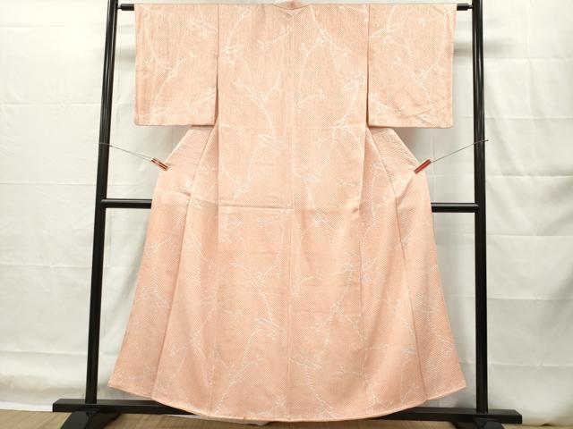 平和屋着物■上質な小紋　総絞り　樹枝文　正絹　逸品　DABH5025ea