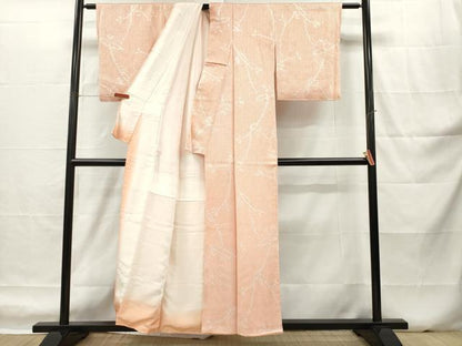 平和屋着物■上質な小紋　総絞り　樹枝文　正絹　逸品　DABH5025ea