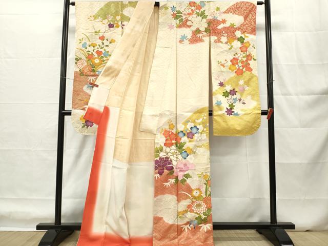 平和屋着物■豪華振袖　重ね山花文　金彩　正絹　逸品　DABH5026ea