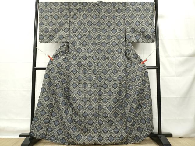 平和屋着物■本場村山大島紬　花菱文　正絹　逸品　DABH5030ea