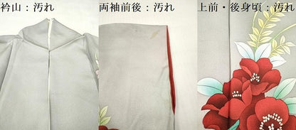 平和屋着物■訪問着　手描き　草花文　暈し染め　正絹　逸品　DABH5036ea