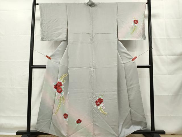 平和屋着物■訪問着　手描き　草花文　暈し染め　正絹　逸品　DABH5036ea
