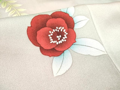 平和屋着物■訪問着　手描き　草花文　暈し染め　正絹　逸品　DABH5036ea