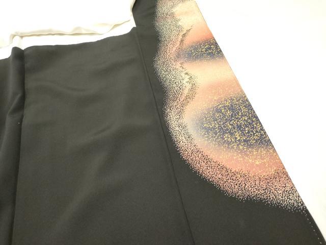 平和屋着物■豪華黒留袖　作家物　駒刺繍　流水飛鶴文　金彩　正絹　逸品　DABH5042ea