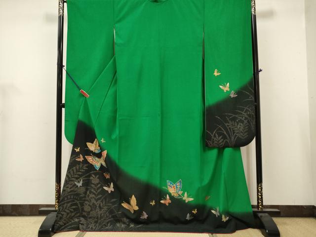 平和屋着物■振袖　舞蝶花文　暈し染め　金彩　洗える着物　DABH5043ea