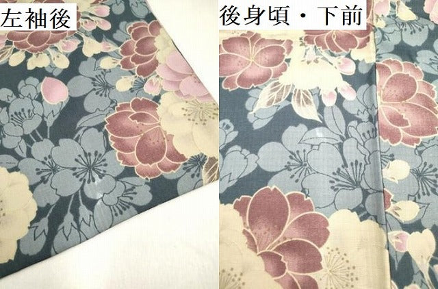 平和屋着物●小紋　花間道　舞桜　洗える着物　DABH5044ea