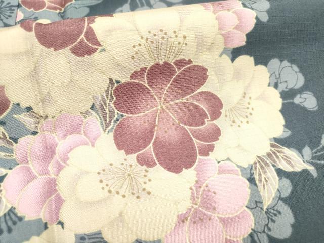 平和屋着物●小紋　花間道　舞桜　洗える着物　DABH5044ea