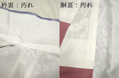 平和屋着物■小紋　撫子　斜縞　ロング丈　洗える着物　DABH5048ea