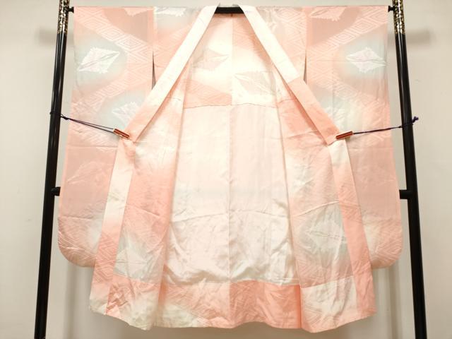 平和屋着物■振袖用長襦袢　無双仕立て　双鶴地紋　暈し染め　正絹　逸品　DABH5057ea