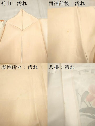 平和屋着物■訪問着　手描き　芍薬　暈し染め　正絹　逸品　DABH5060ea