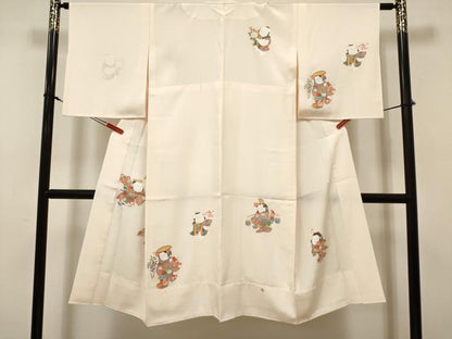 平和屋着物■長襦袢　無双仕立て　唐子遊び　正絹　逸品　DABH5067ea