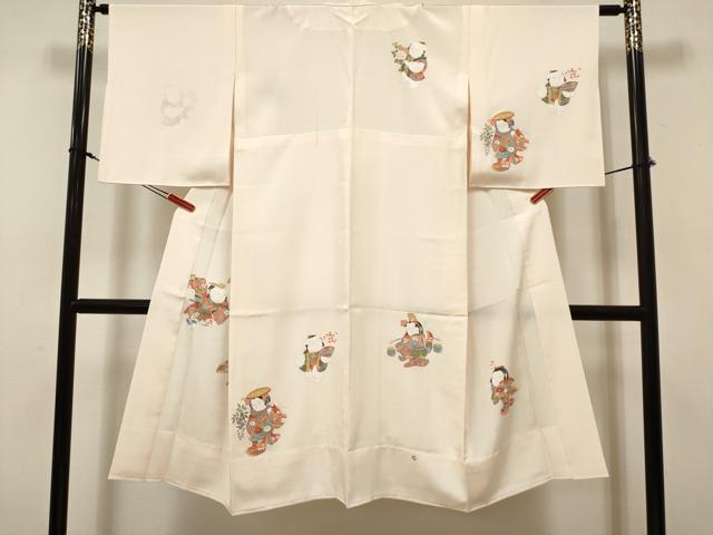 平和屋着物■長襦袢　無双仕立て　唐子遊び　正絹　逸品　DABH5067ea
